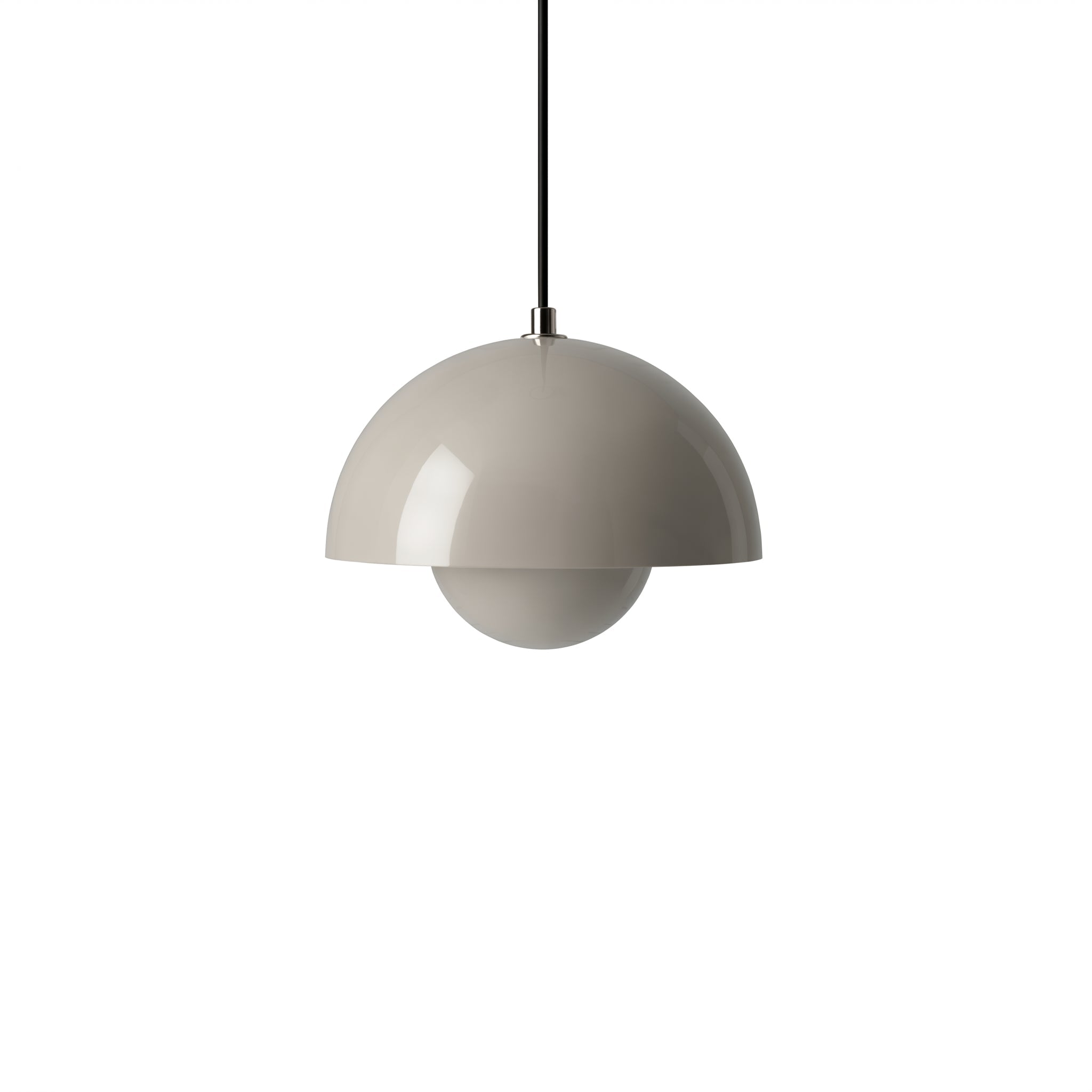 Minimalistische Pendelleuchte Halbkugel - Form - Pendelleuchte - Hellgrau - Voldeva