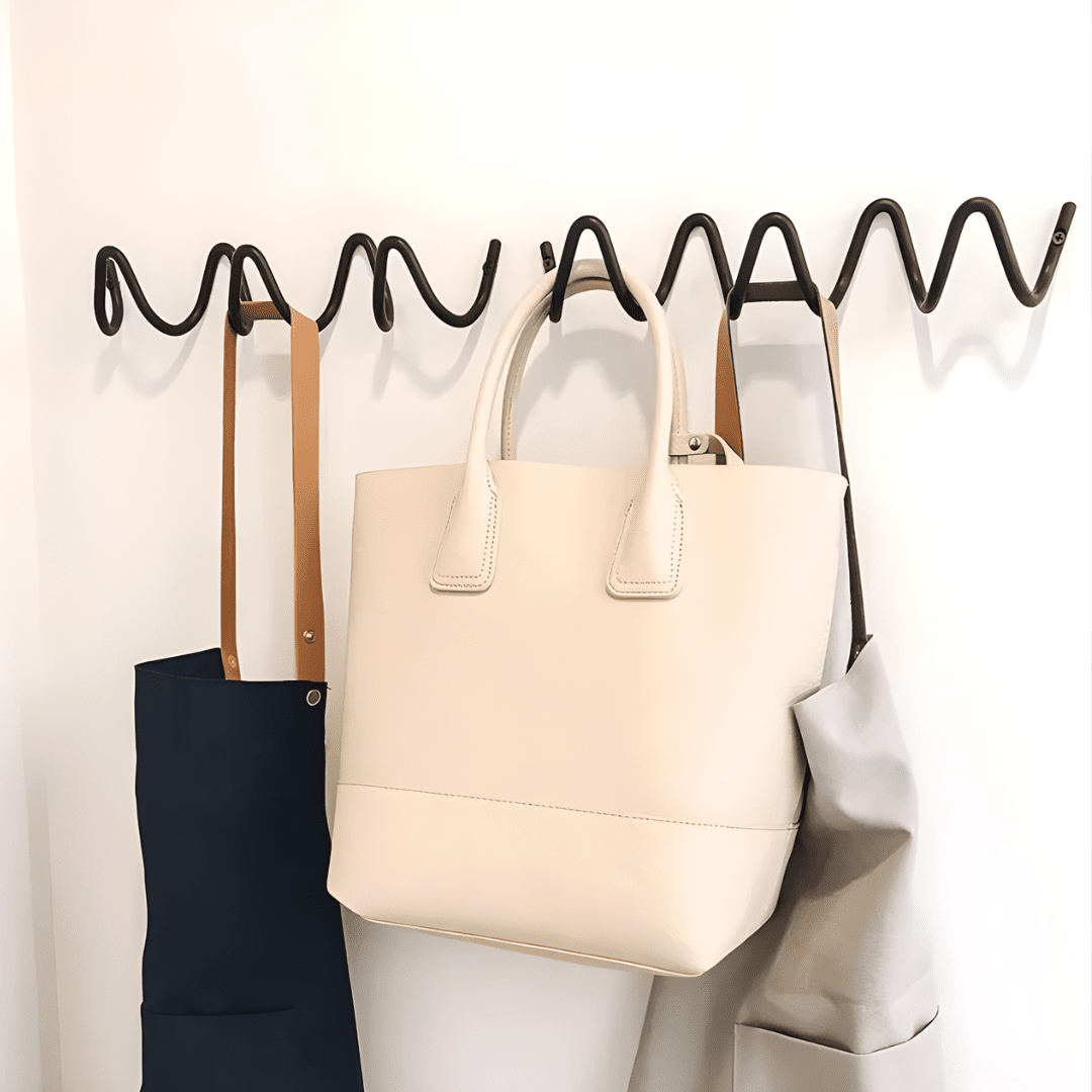 Minimalistische Wandgarderobe mit modernem Design aus Metall - Wandhaken - Schwarz - Voldeva