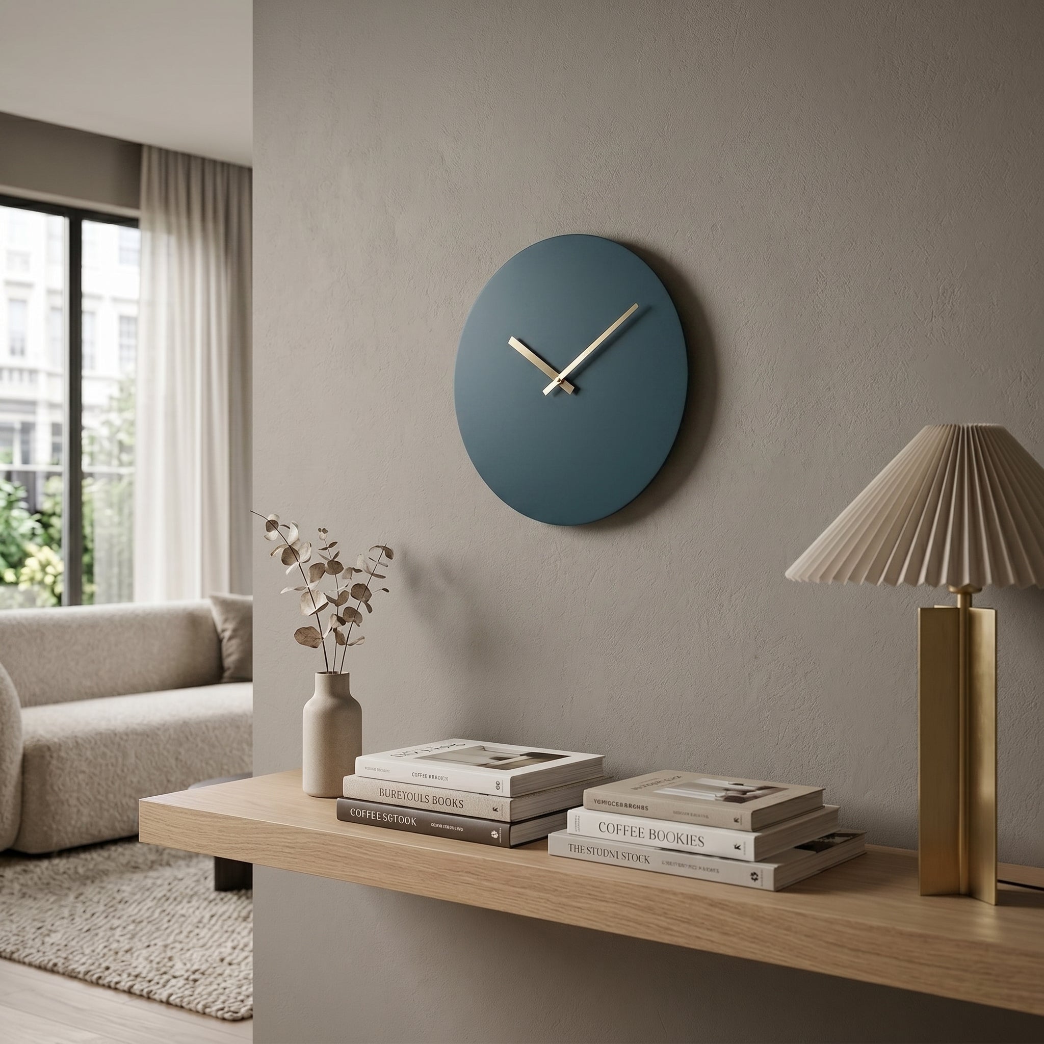 Minimalistischer Runder Wanduhr ohne Ziffern - Wanduhr - Dunkelgrün - Voldeva