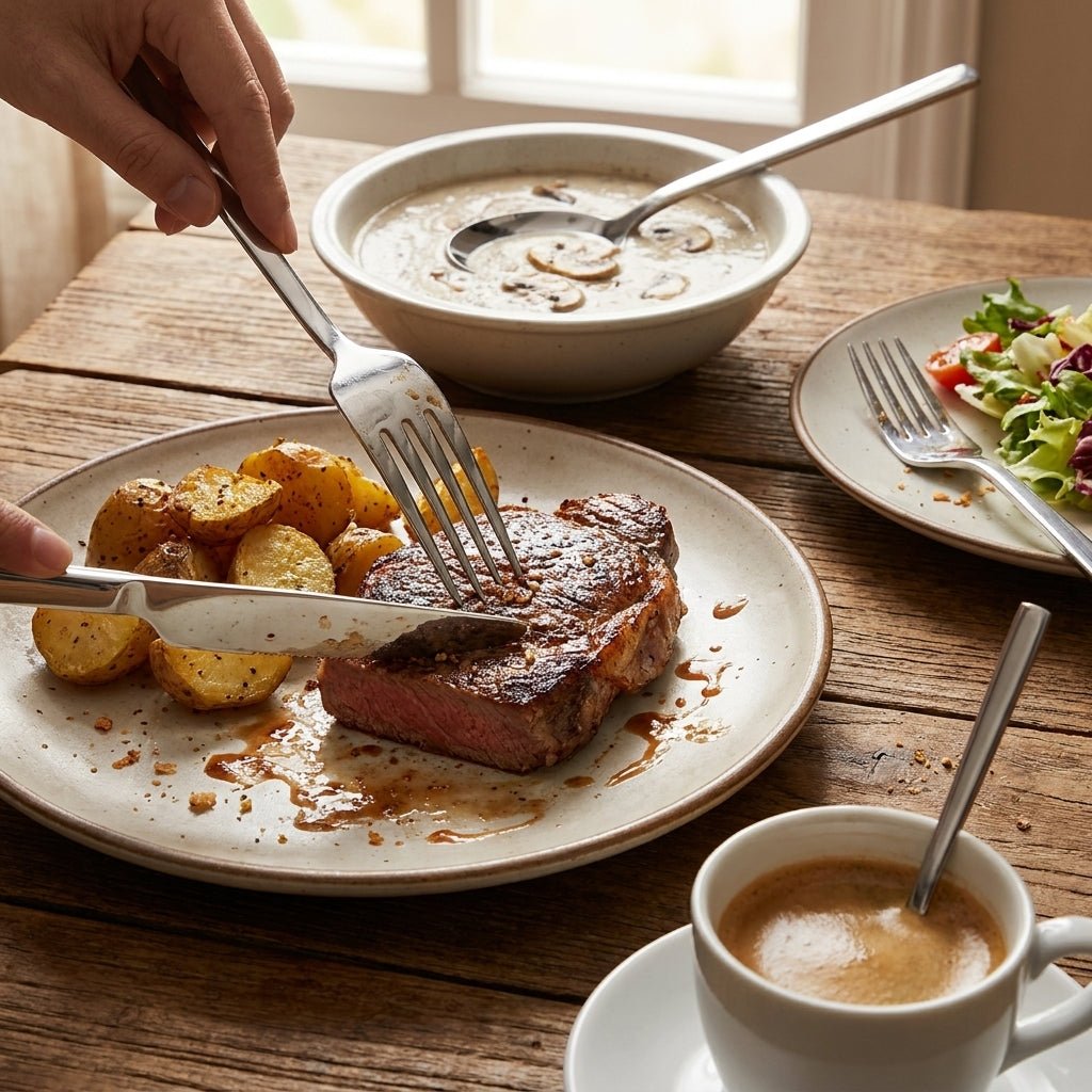 Minimalistisches Edelstahl Besteckset 30 - teilig - Küchenutensilien - Voldeva