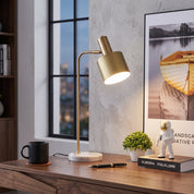 Moderne Goldene Schreibtischlampe mit Verstellbarem Schirm - Tischlampen - Goldschirm - Voldeva