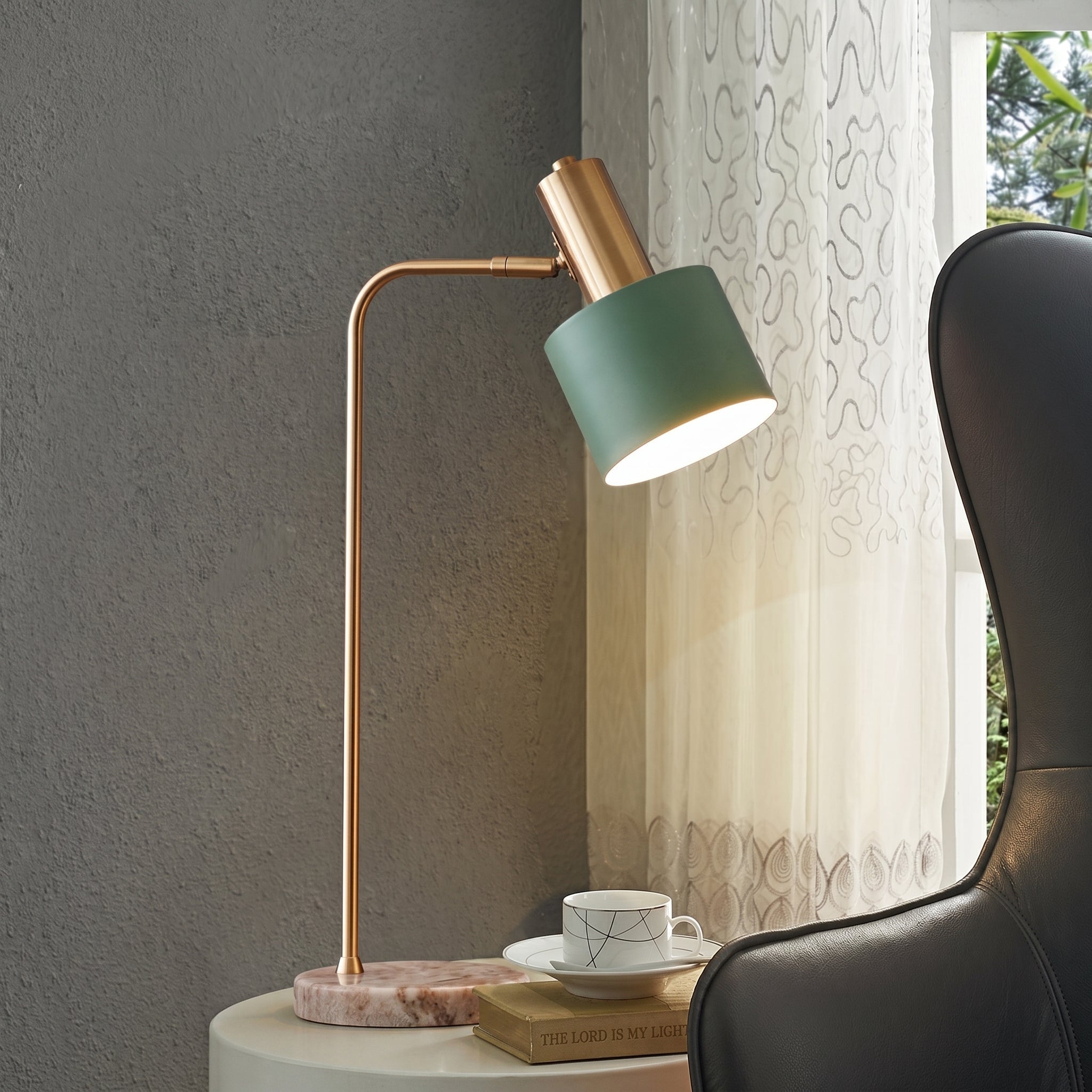 Moderne Goldene Schreibtischlampe mit Verstellbarem Schirm - Tischlampen - Tealschirm - Voldeva