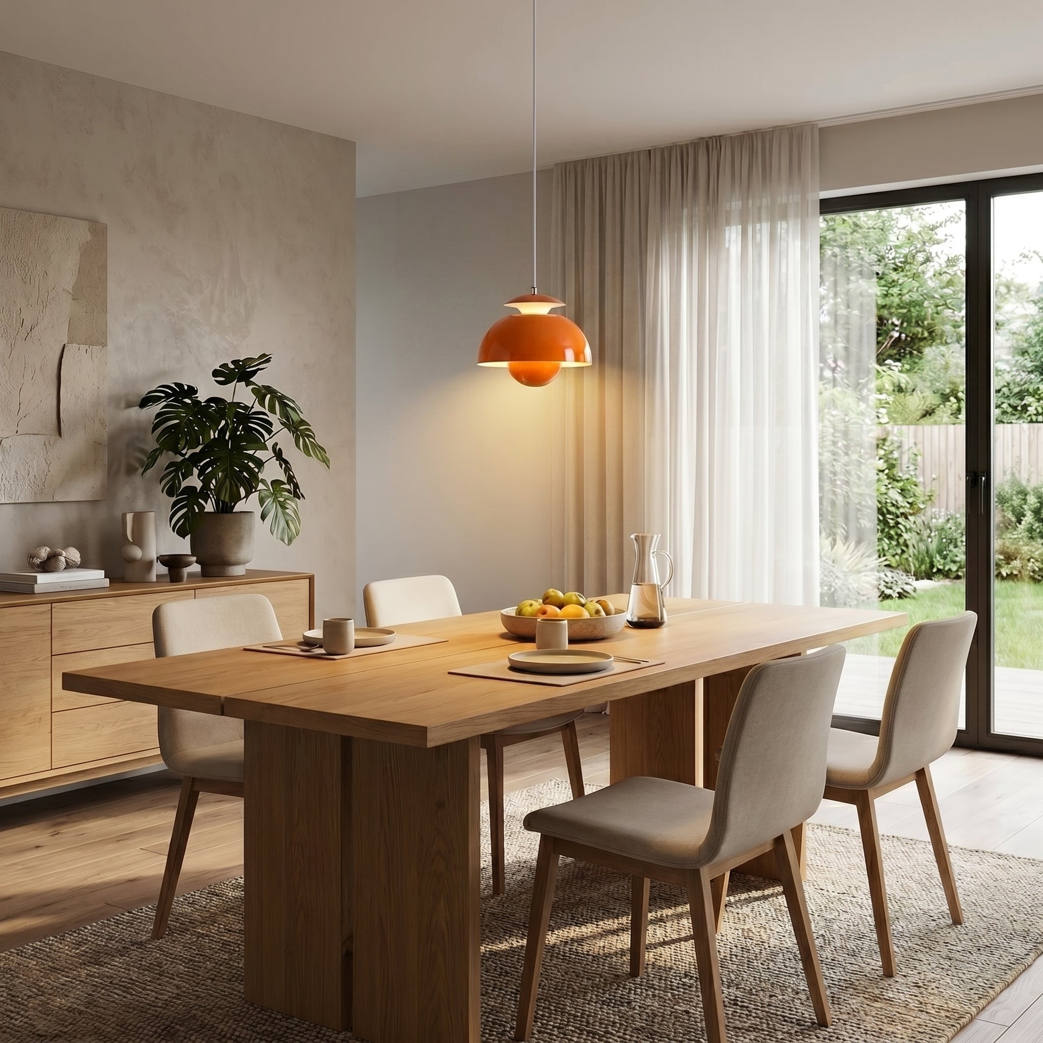 Moderne Kuppel - Pendelleuchte im Dänischen Design - Pendelleuchte - Orange - Voldeva