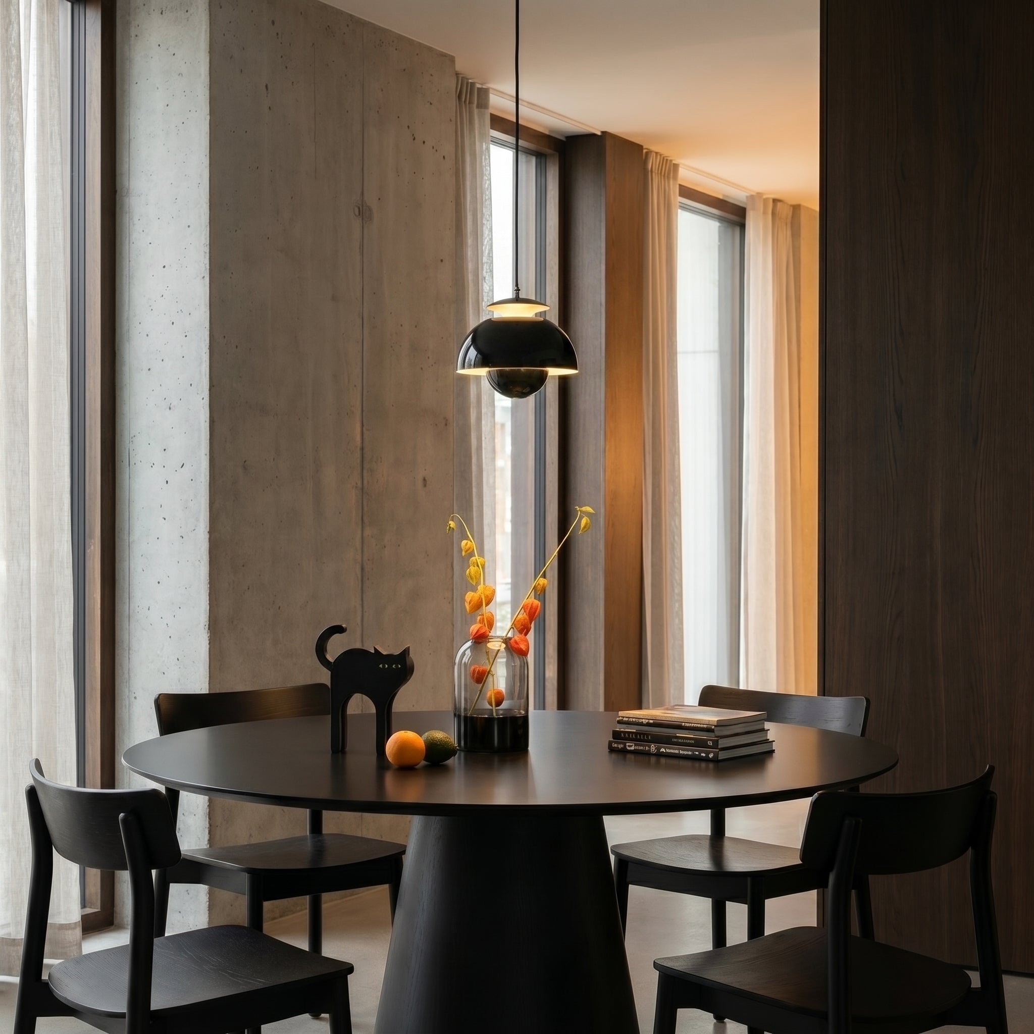 Moderne Kuppel - Pendelleuchte im Dänischen Design - Pendelleuchte - Schwarz - Voldeva