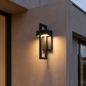 Moderne LED - Außenwandleuchte mit geometrischem Rahmendesign - Wandleuchte - Groß - Voldeva