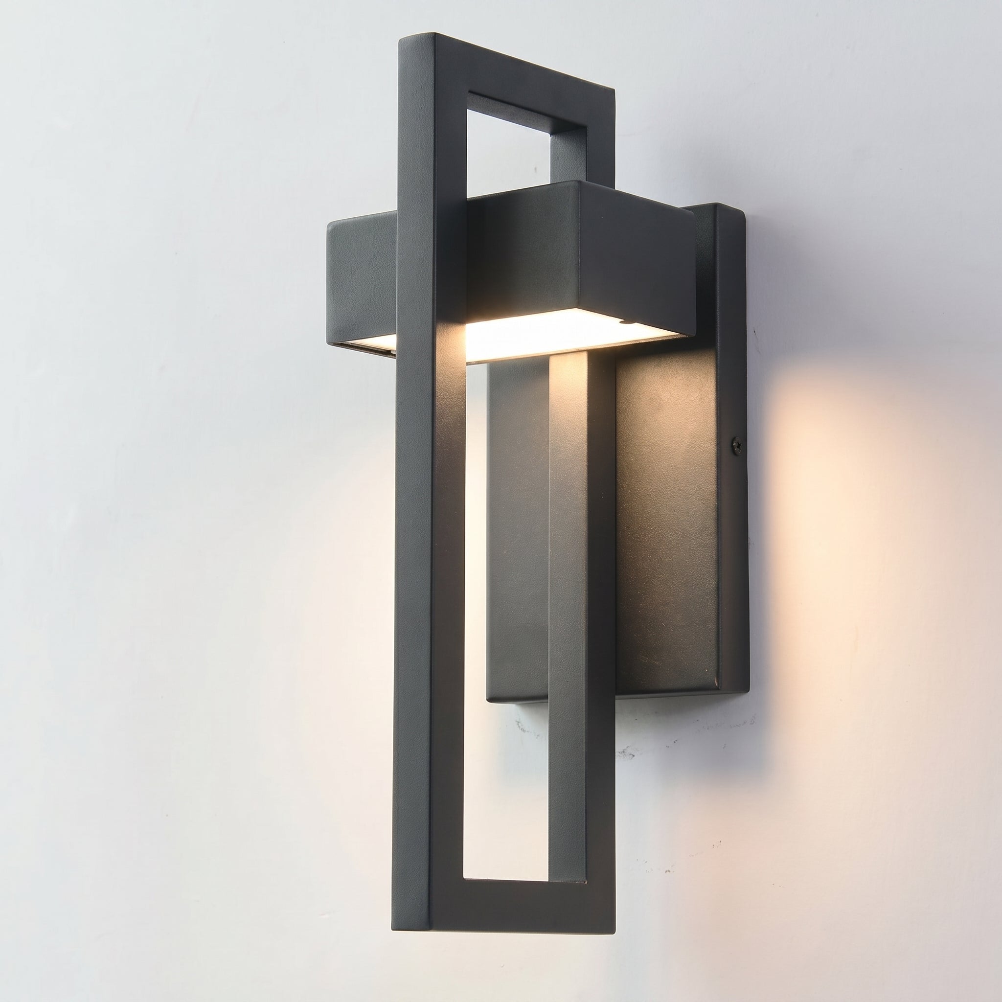 Moderne LED - Außenwandleuchte mit geometrischem Rahmendesign - Wandleuchte - Klein - Voldeva