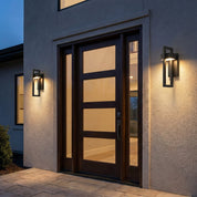 Moderne LED - Außenwandleuchte mit geometrischem Rahmendesign - Wandleuchte - Groß - Voldeva