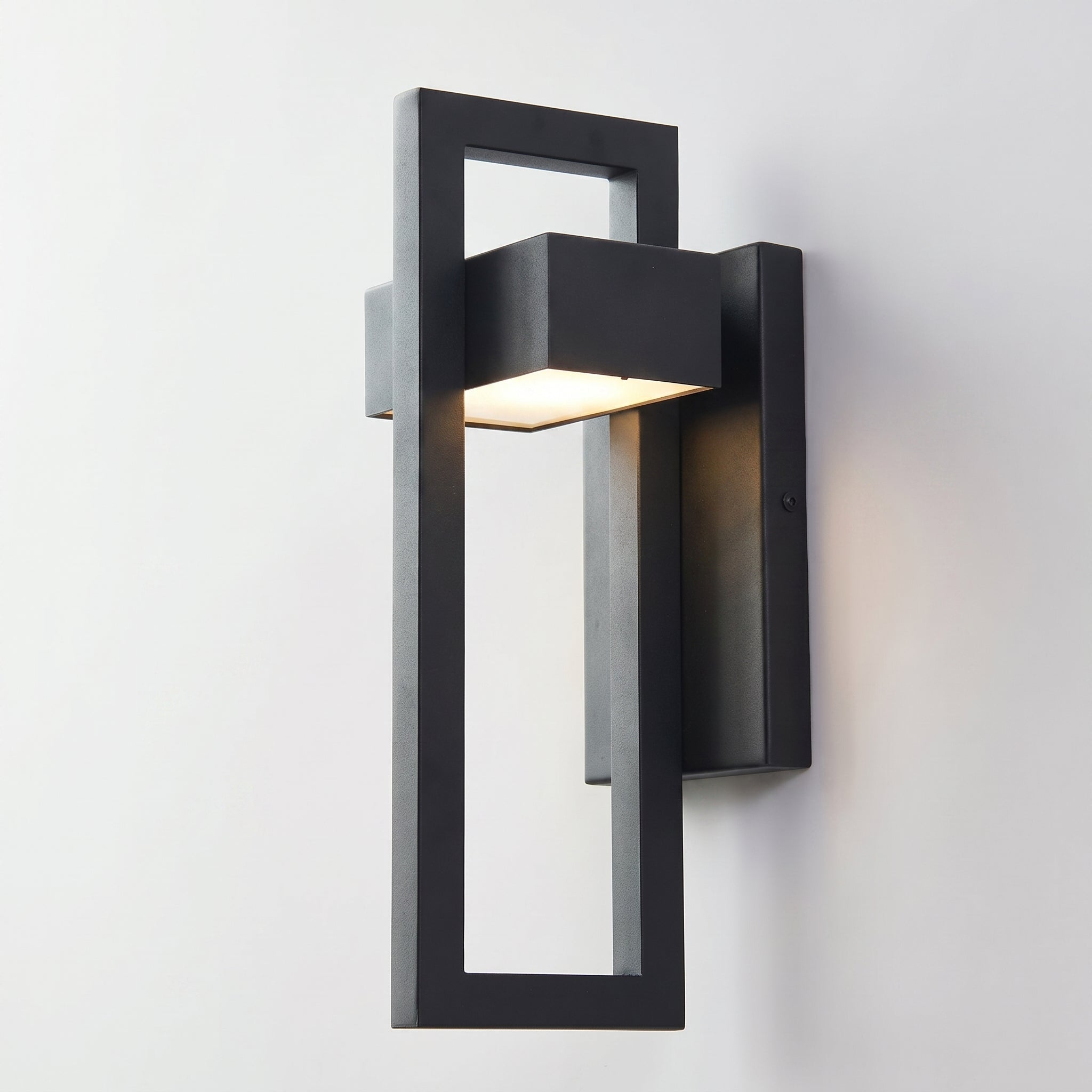 Moderne LED - Außenwandleuchte mit geometrischem Rahmendesign - Wandleuchte - Groß - Voldeva