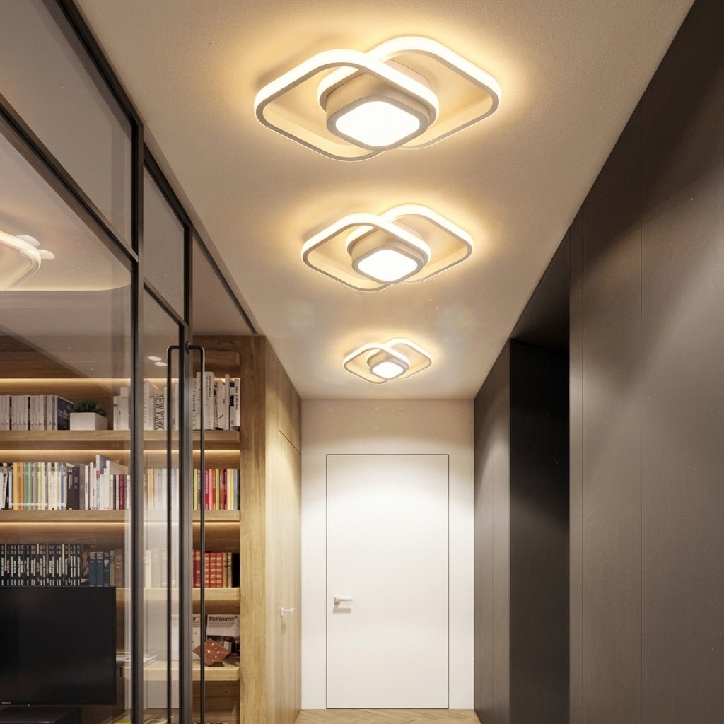 Moderne LED Deckenleuchte mit Doppelring Design - Ceiling Light Fixtures - Weiß - Voldeva