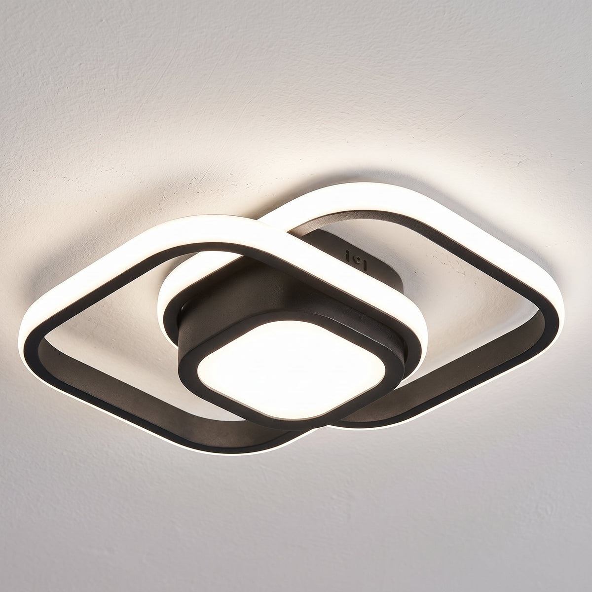 Moderne LED Deckenleuchte mit Doppelring Design - Ceiling Light Fixtures - Schwarz - Voldeva