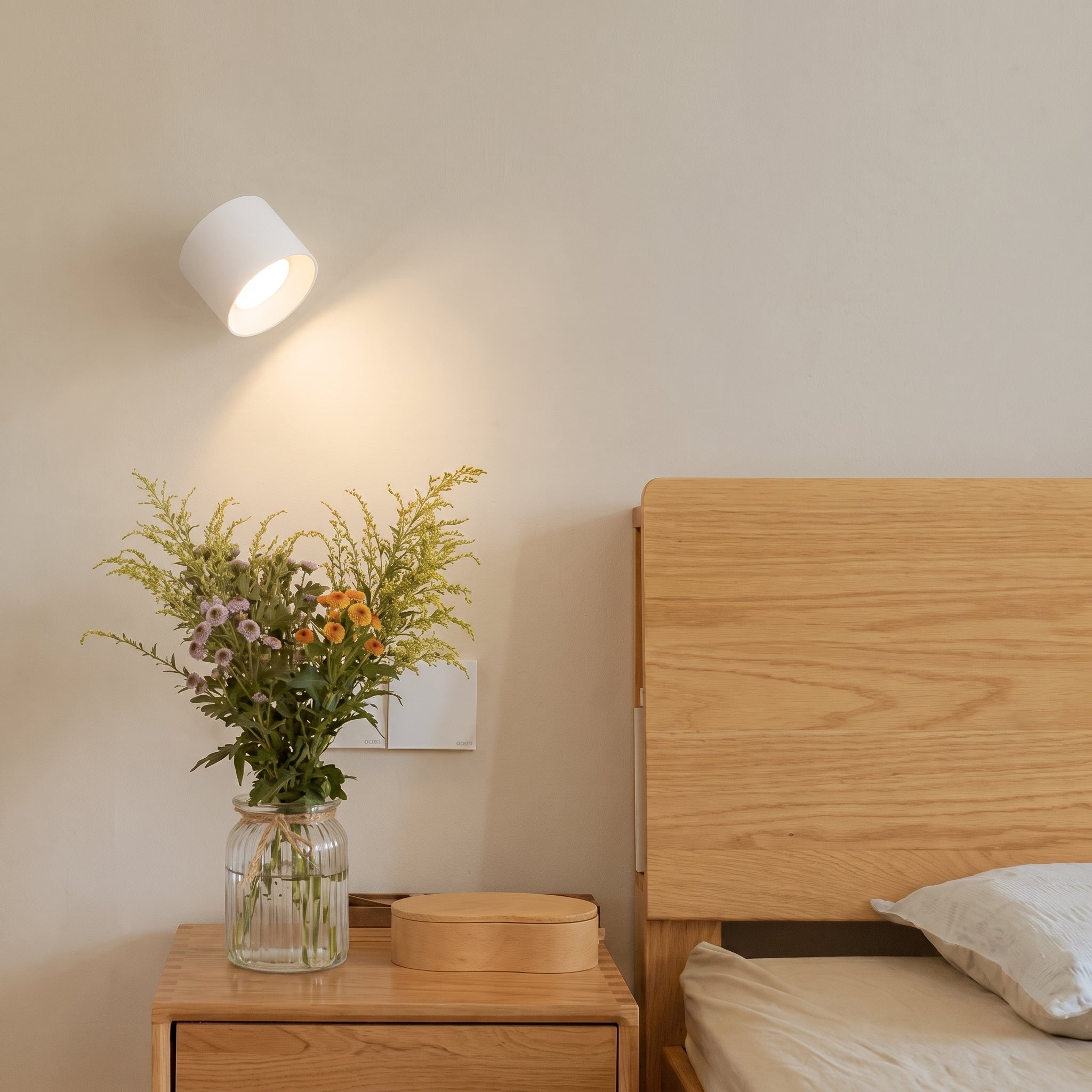 Moderne LED Wandleuchte mit rotierend Zylinderkopf - Wandleuchte - Weiß - Voldeva