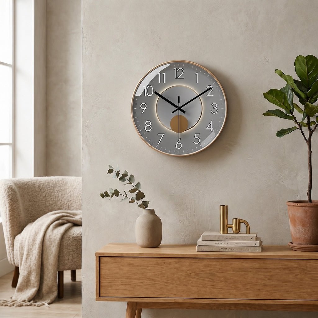 Moderne Luxus-Runde Wanduhr mit 3D-Kugeldetail - Wanduhr - Gold - Voldeva