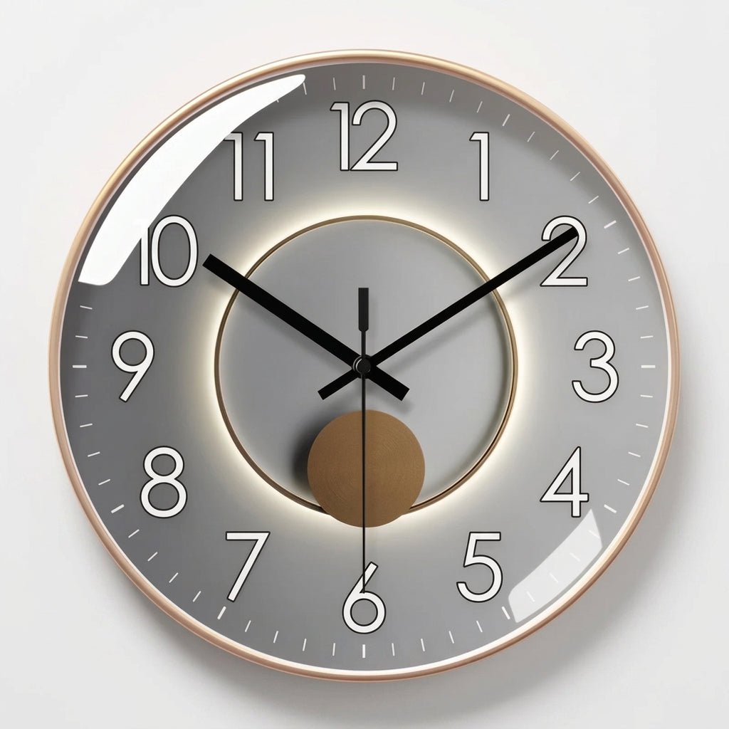 Moderne Luxus-Runde Wanduhr mit 3D-Kugeldetail - Wanduhr - Gold - Voldeva