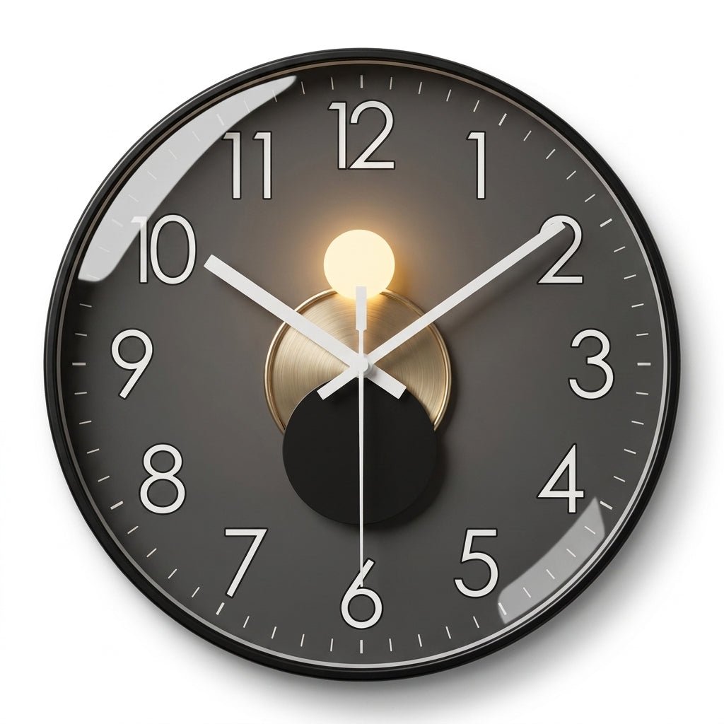 Moderne Luxus-Runde Wanduhr mit 3D-Kugeldetail - Wanduhr - Schwarz - Voldeva