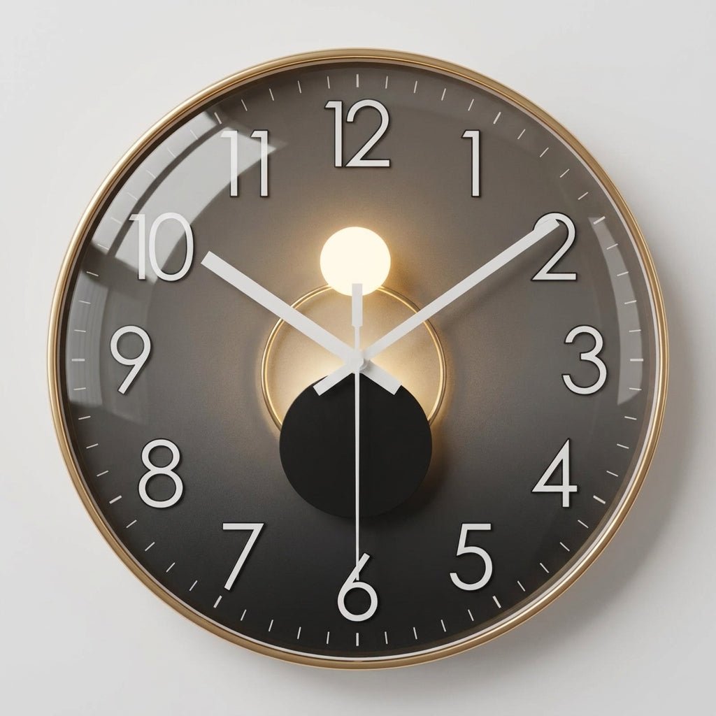 Moderne Luxus-Runde Wanduhr mit 3D-Kugeldetail - Wanduhr - Gold - Voldeva