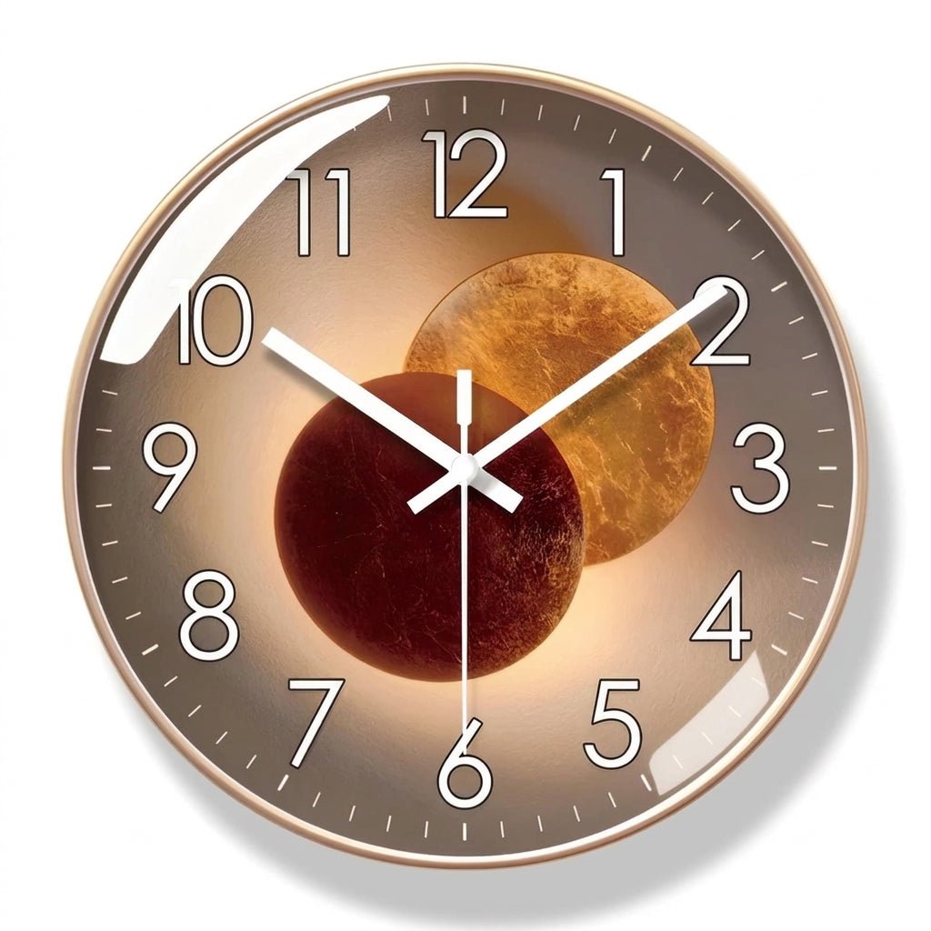 Moderne Luxus-Runde Wanduhr mit 3D-Kugeldetail - Wanduhr - Gold - Voldeva