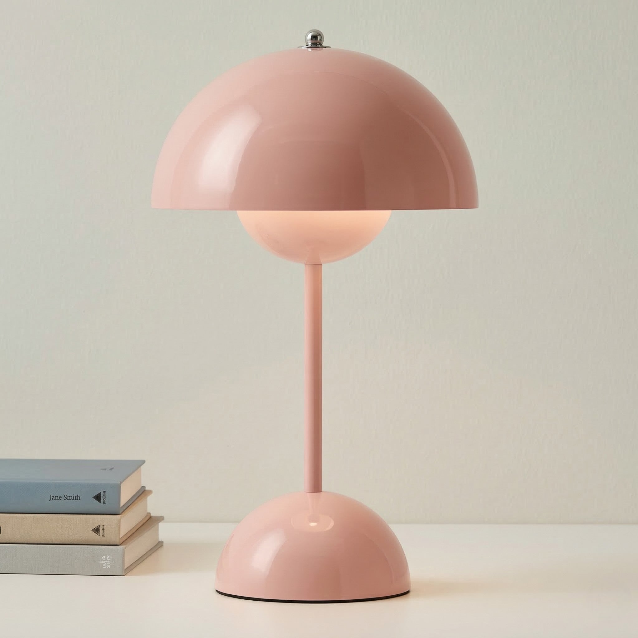 Moderne Nordic Tischleuchte im minimalistischen Pilz - Design - Pilz - Tischleuchte - Rosa - Voldeva