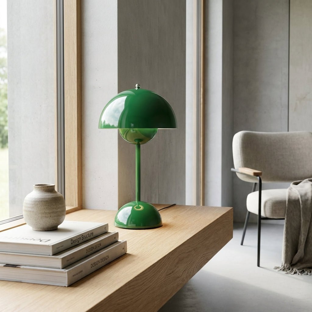 Moderne Nordic Tischleuchte im minimalistischen Pilz - Design - Pilz - Tischleuchte - Grün - Voldeva