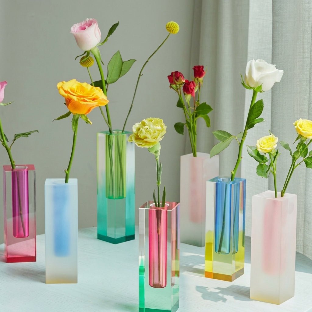 Moderne Prismenvase mit Farbverlauf - Vasen - Insel - Teal - Voldeva