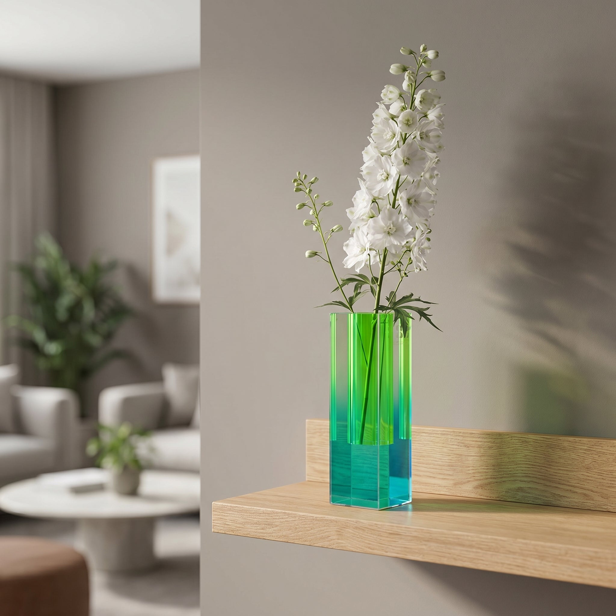 Moderne Prismenvase mit Farbverlauf - Vasen - Insel - Teal - Voldeva
