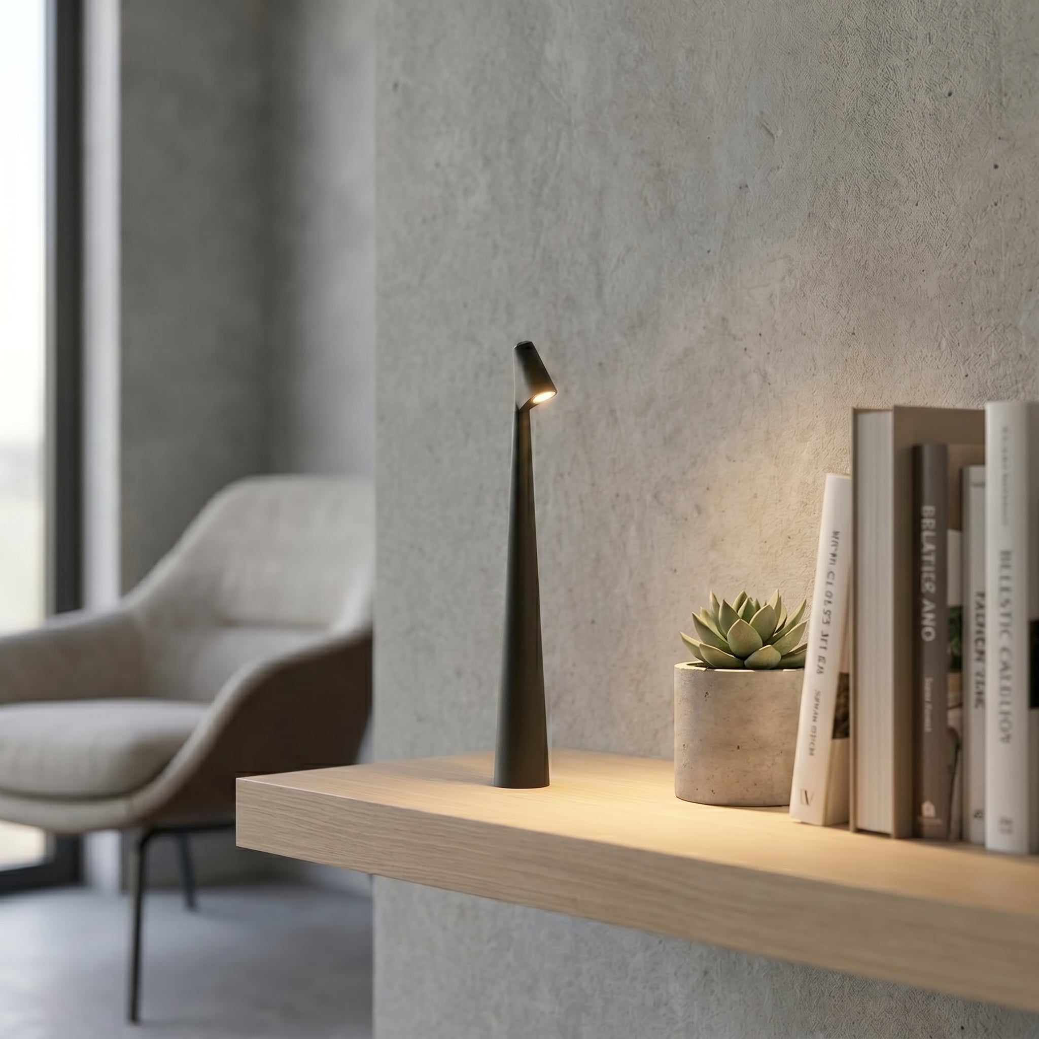 Moderne Tischleuchte im minimalistischen Design - Tischlampe - Schwarz - Voldeva