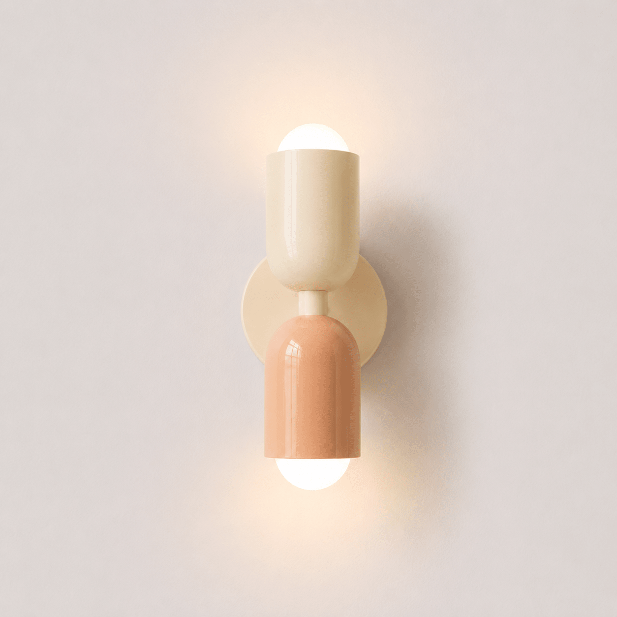 Moderne Wandlampe im Kapsel Design - Wandlampe - Beige – Rosa - Voldeva
