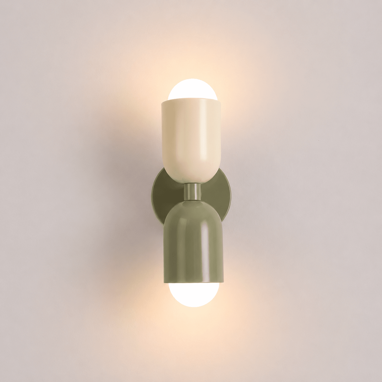 Moderne Wandlampe im Kapsel Design - Wandlampe - Beige – Grün - Voldeva
