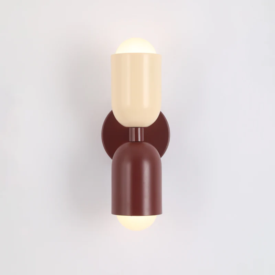 Moderne Wandlampe im Kapsel Design - Wandlampe - Rot - Beige - Voldeva