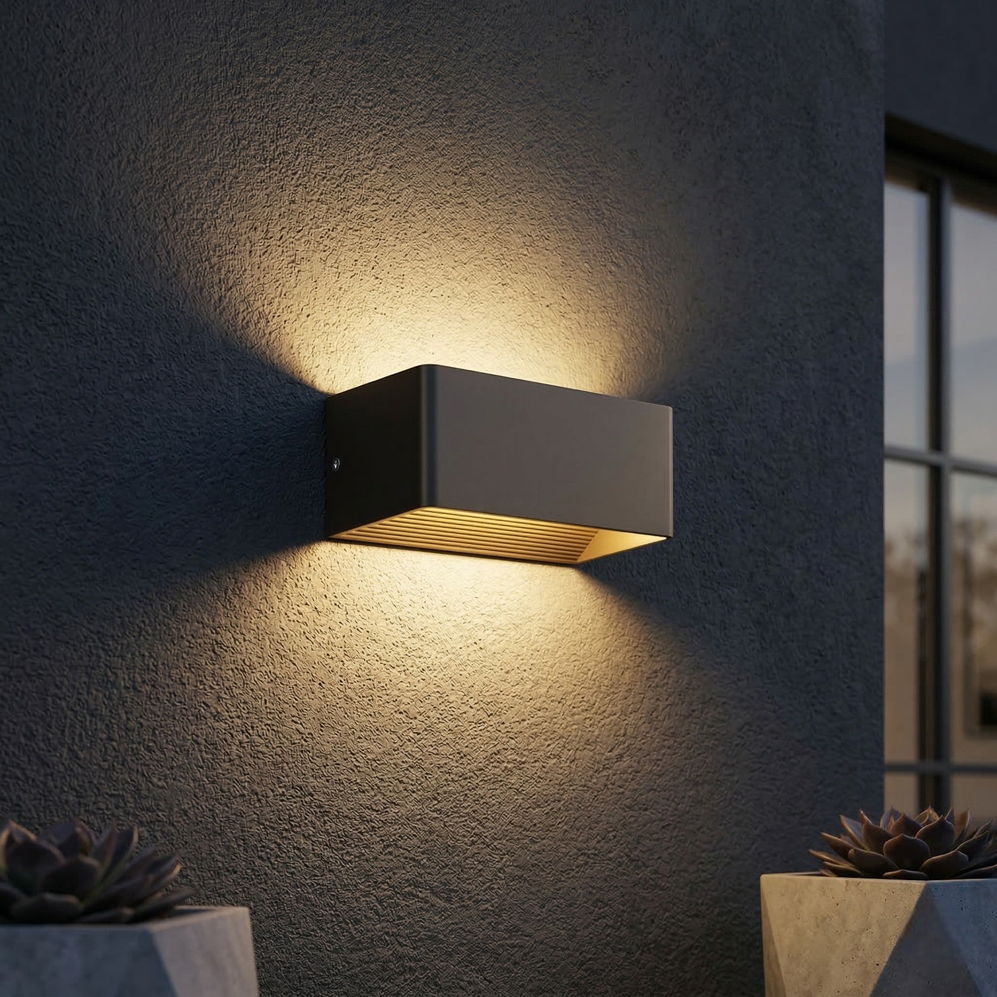 Moderne Wandleuchte mit Up - and - Down - Licht - Wandlamp - Schwarz - Voldeva