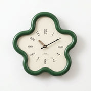 Moderne Wanduhr mit Blumenform - Wanduhr - Grün - Voldeva