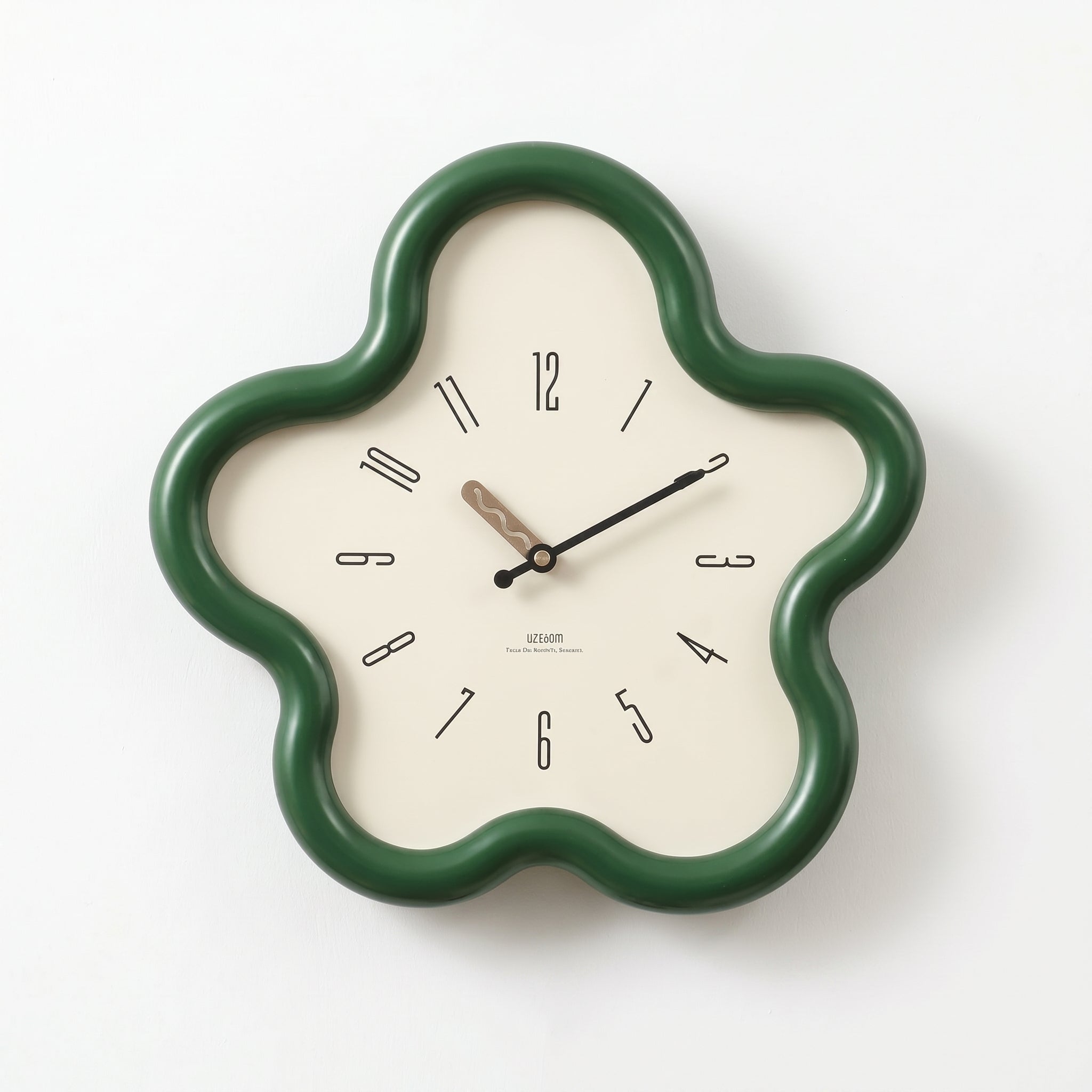 Moderne Wanduhr mit Blumenform - Wanduhr - Grün - Voldeva