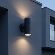 Moderne Zylindrische LED - Außenwandleuchte mit Auf - und Abstrahlung - Wandleuchte - Voldeva