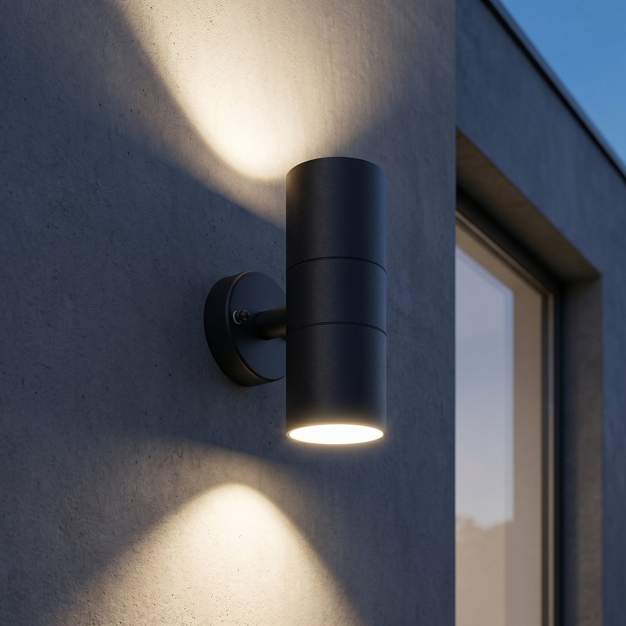 Moderne Zylindrische LED - Außenwandleuchte mit Auf - und Abstrahlung - Wandleuchte - Voldeva