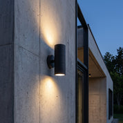 Moderne Zylindrische LED - Außenwandleuchte mit Auf - und Abstrahlung - Wandleuchte - Voldeva