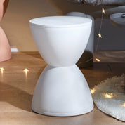 Moderner Sanduhr-förmiger Beistelltisch-Hocker - Hocker - Weiß - Voldeva