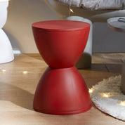 Moderner Sanduhr-förmiger Beistelltisch-Hocker - Hocker - Rot - Voldeva