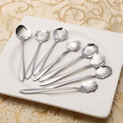 Modernes 8 - teiliges Blumenlöffel - Set - Teelöffel - Set - Silber - Voldeva