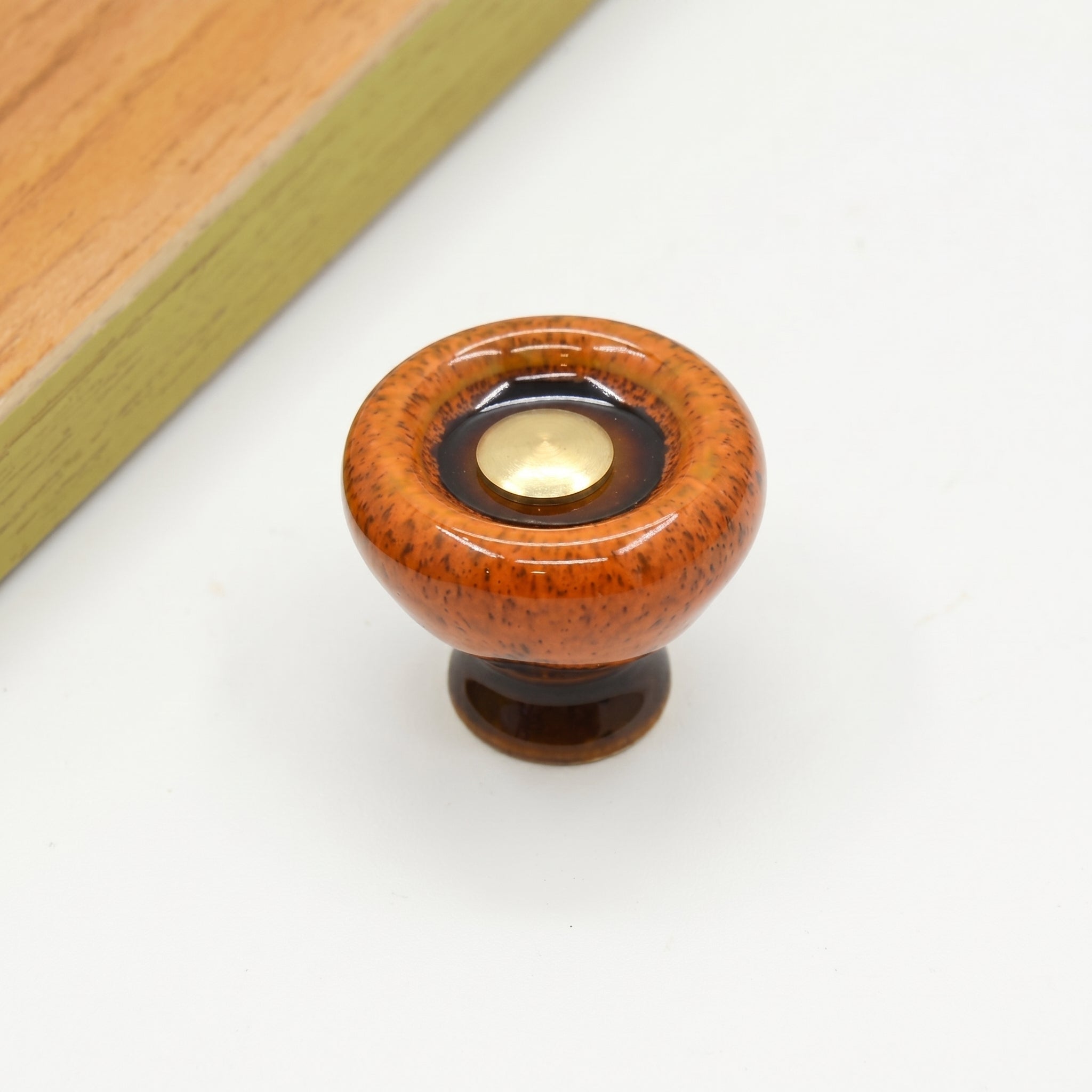 Möbelknopf mit Glasurstruktur - Möbelknopf - Orange - Voldeva
