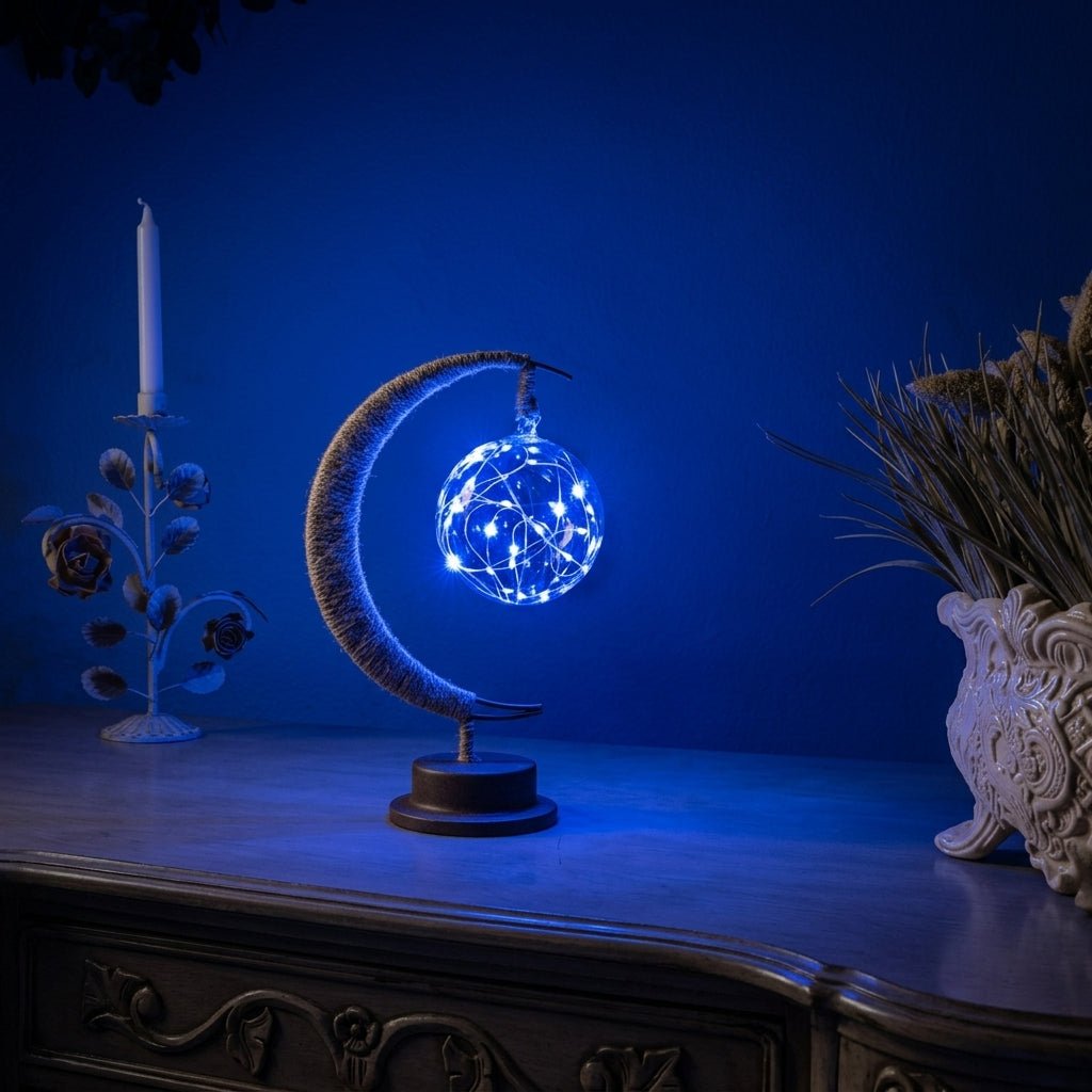 Mond Tischlampe mit Kugelglas Design - Table Lamps - Blau - Voldeva