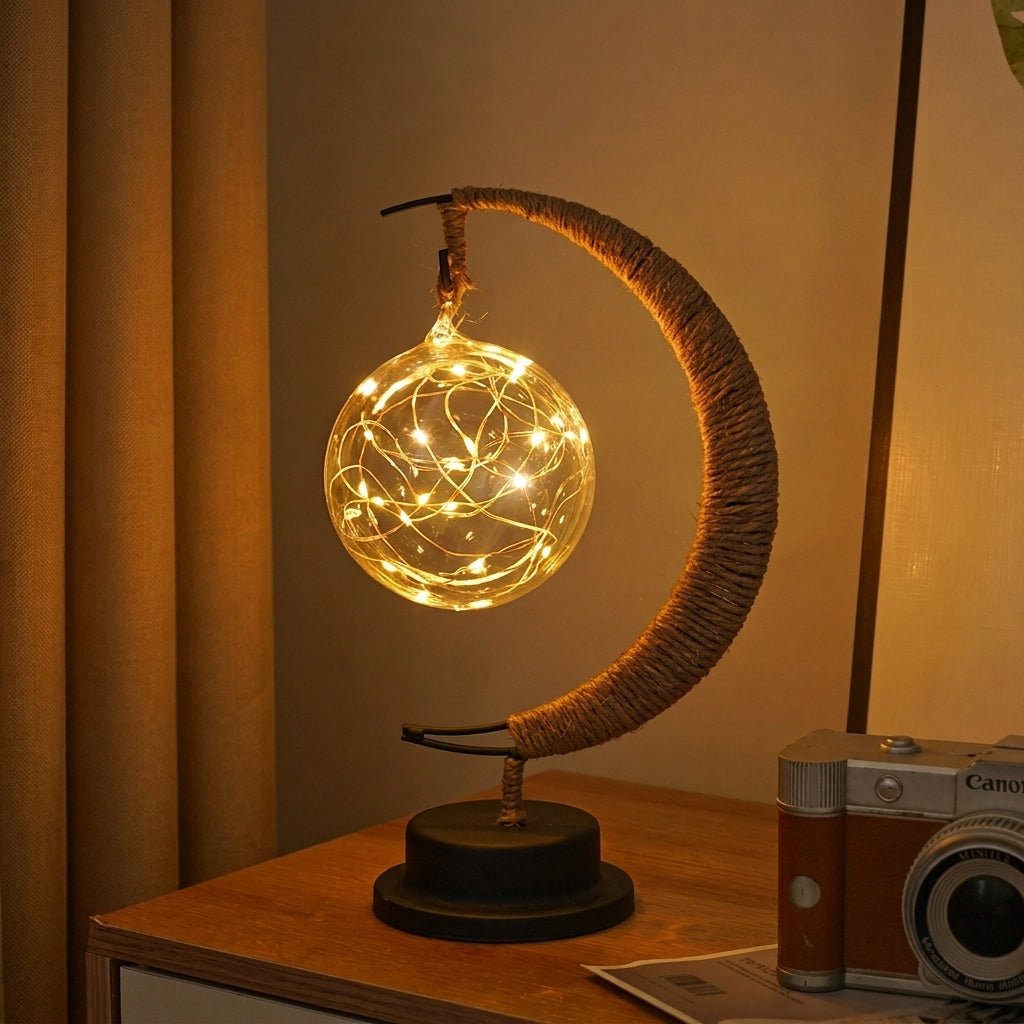Mond Tischlampe mit Kugelglas Design - Table Lamps - Gold - Voldeva