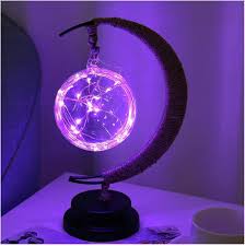 Mondlampe mit Seil - Design für stimmungsvolle Beleuchtung - Tischlampe - Galaxie Blau - Voldeva