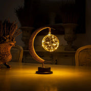 Mondlampe mit Seil - Design für stimmungsvolle Beleuchtung - Tischlampe - Galaxie Blau - Voldeva
