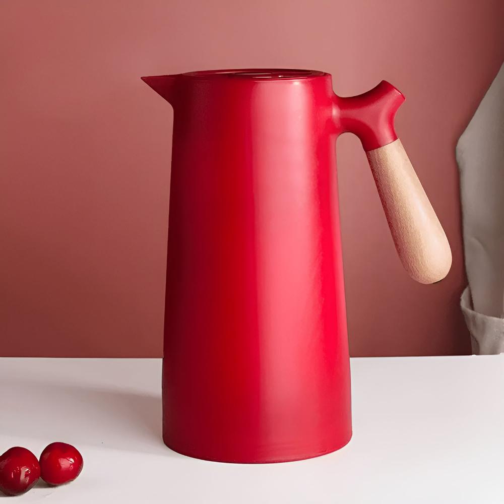 NordicTherm – Isolierte Karaffe mit Holzgriff für stilvolles Genießen - Thermos - Voldeva
