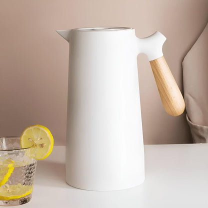 NordicTherm – Isolierte Karaffe mit Holzgriff für stilvolles Genießen - Thermos - Voldeva