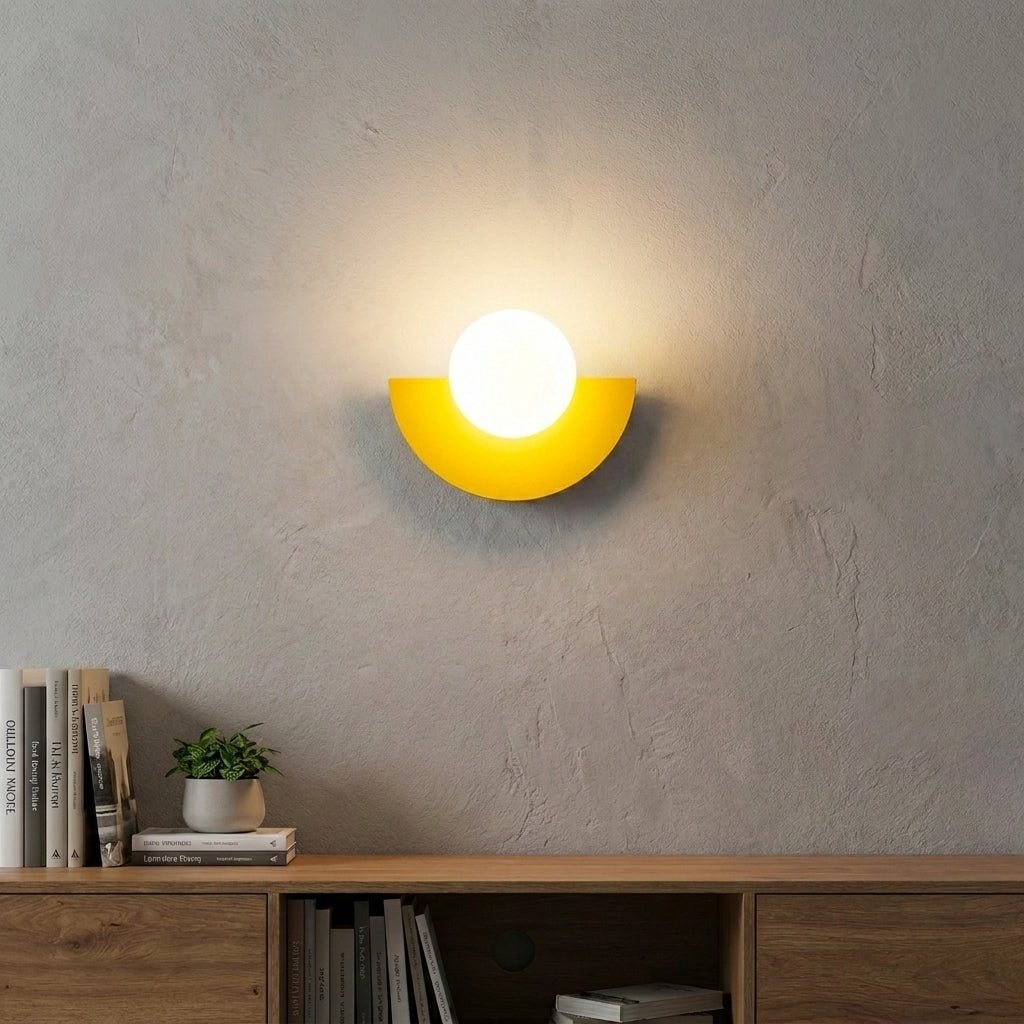 Nordische Halbrunde LED Wandlampe Modernes Design - Wandleuchte - Gelb - Voldeva