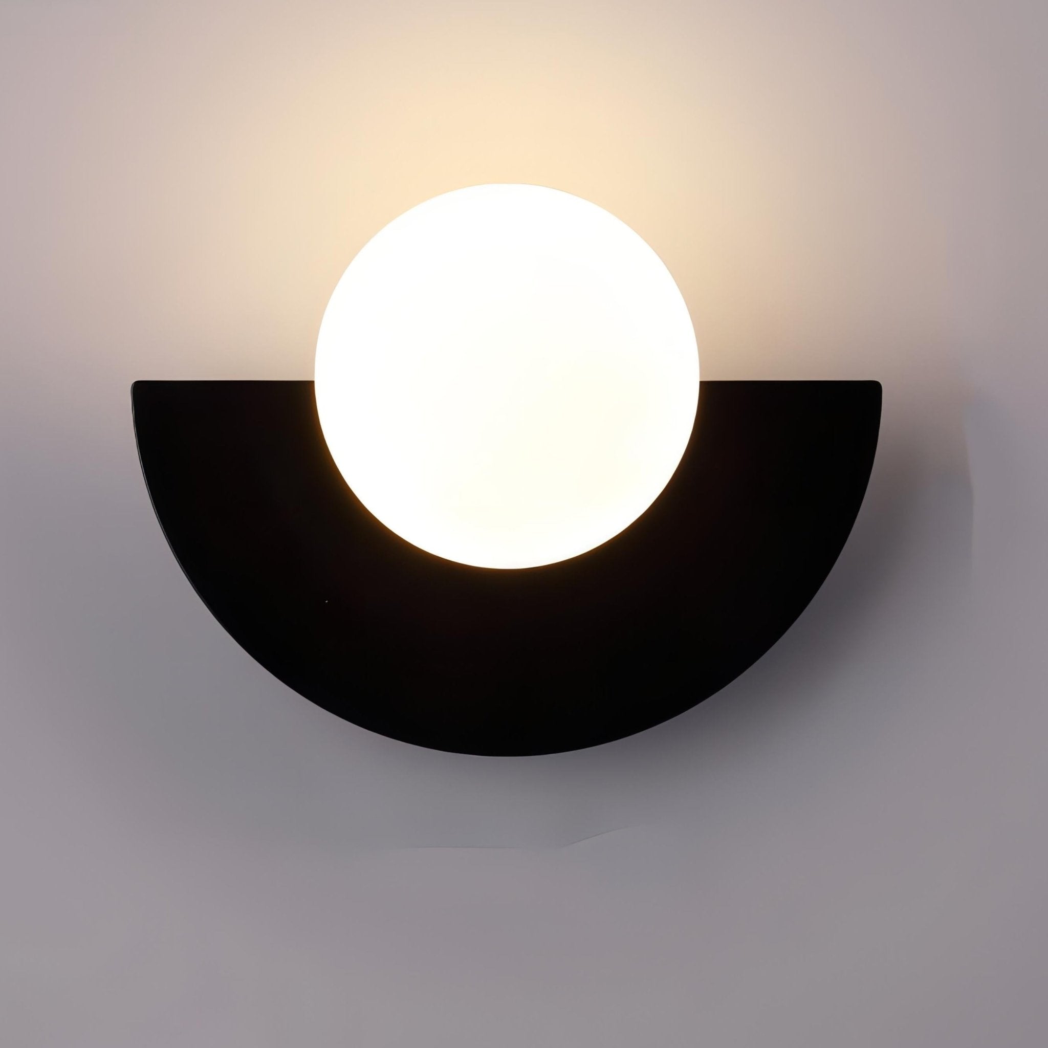 Nordische Halbrunde LED Wandlampe Modernes Design - Wandleuchte - Schwarz - Voldeva