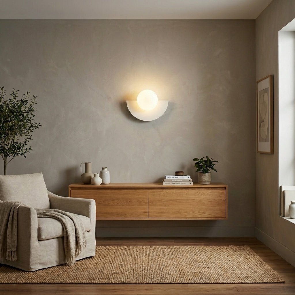 Nordische Halbrunde LED Wandlampe Modernes Design - Wandleuchte - Weiß - Voldeva