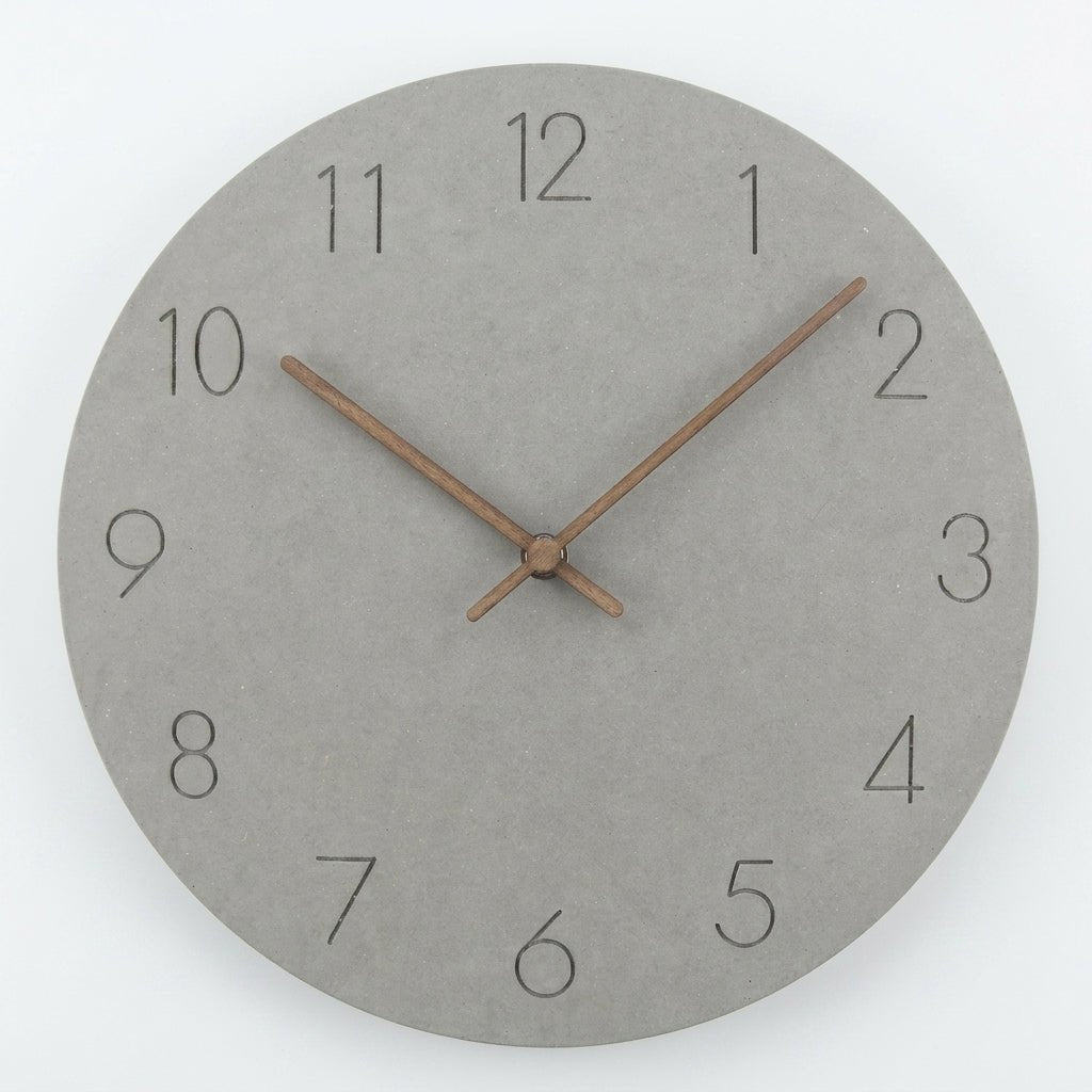 Nordische Wanduhr mit Mattem Zifferblatt ohne Rahmen - Uhr - Grau - Voldeva