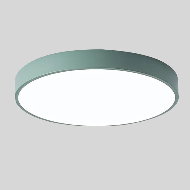 Nordische runde LED-Deckenleuchte mit natürlichem Holzakzent