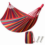 Outdoor Hängematte mit Buntem Streifenmuster und Tragetasche